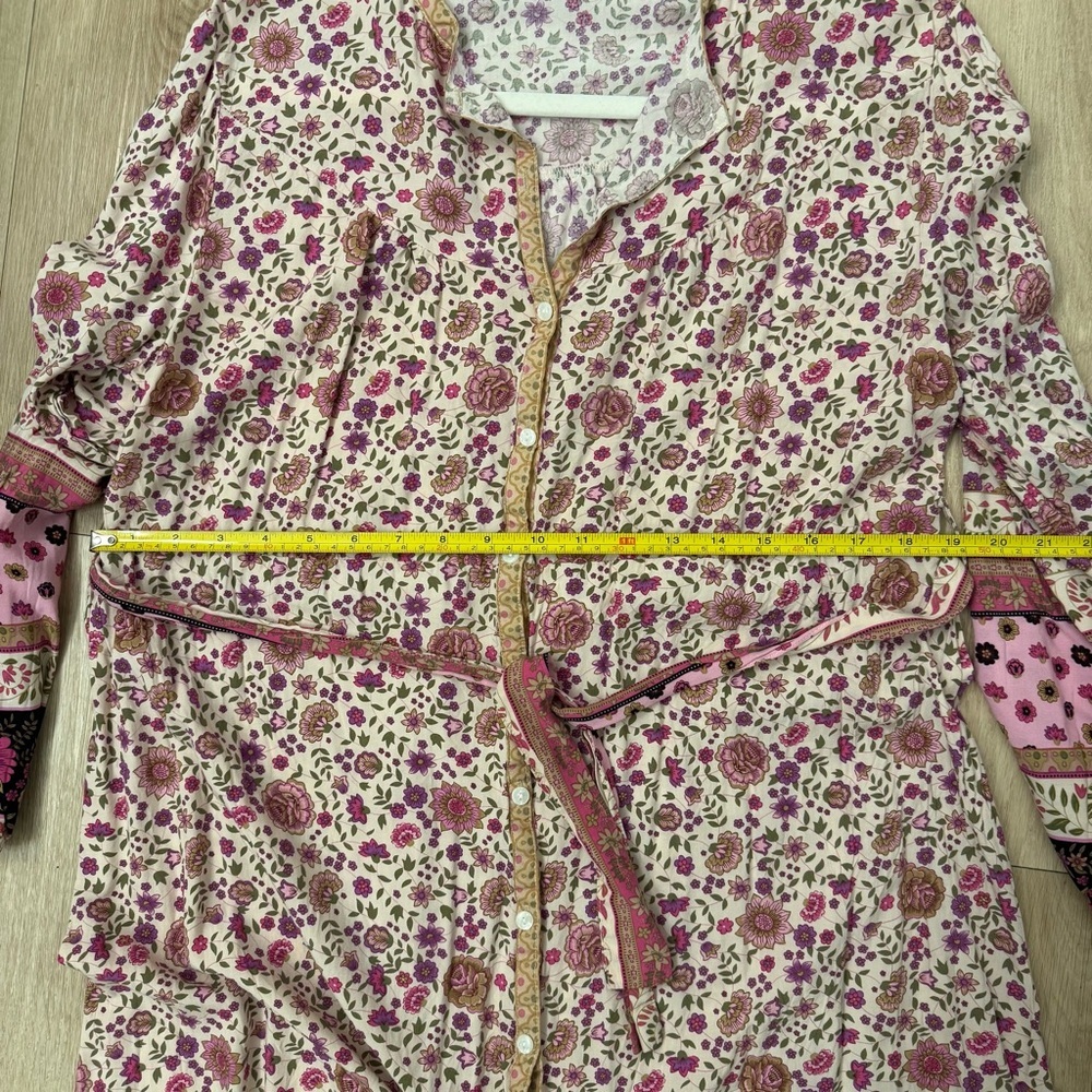 SundayUp Boho Floral Maxi | Modern Folklore Artisanal Chic Button-Down Dress - Picture 11 of 14